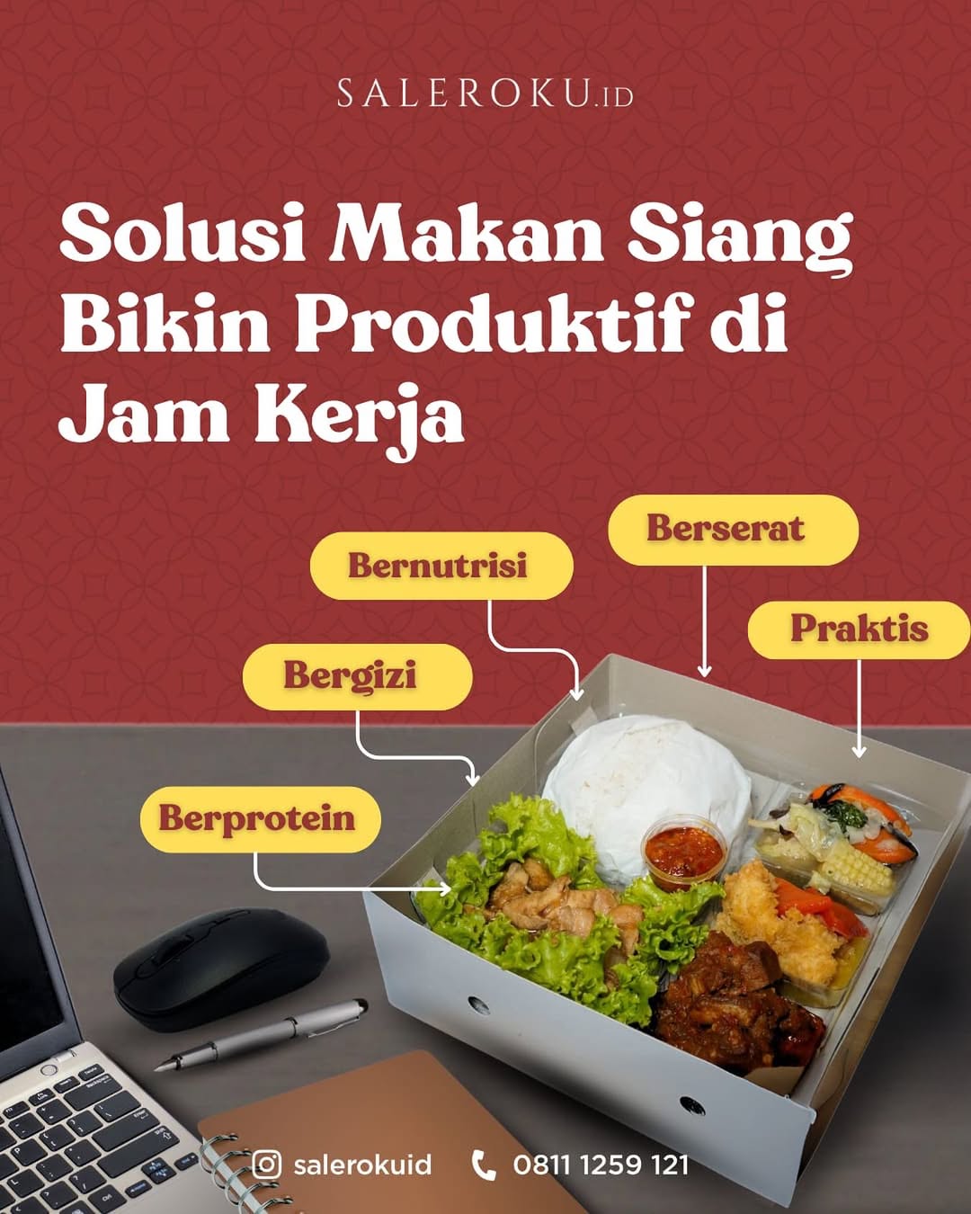 nasi box dari saleroku catyering sangat cocok untuk makan siang serta acara lainnya karena memiliki rasa yang lezat