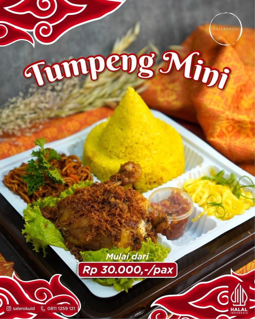 Tumpeng mini dari saleroku catering memiliki rasa enak, harga terjangkau dan menu variatif