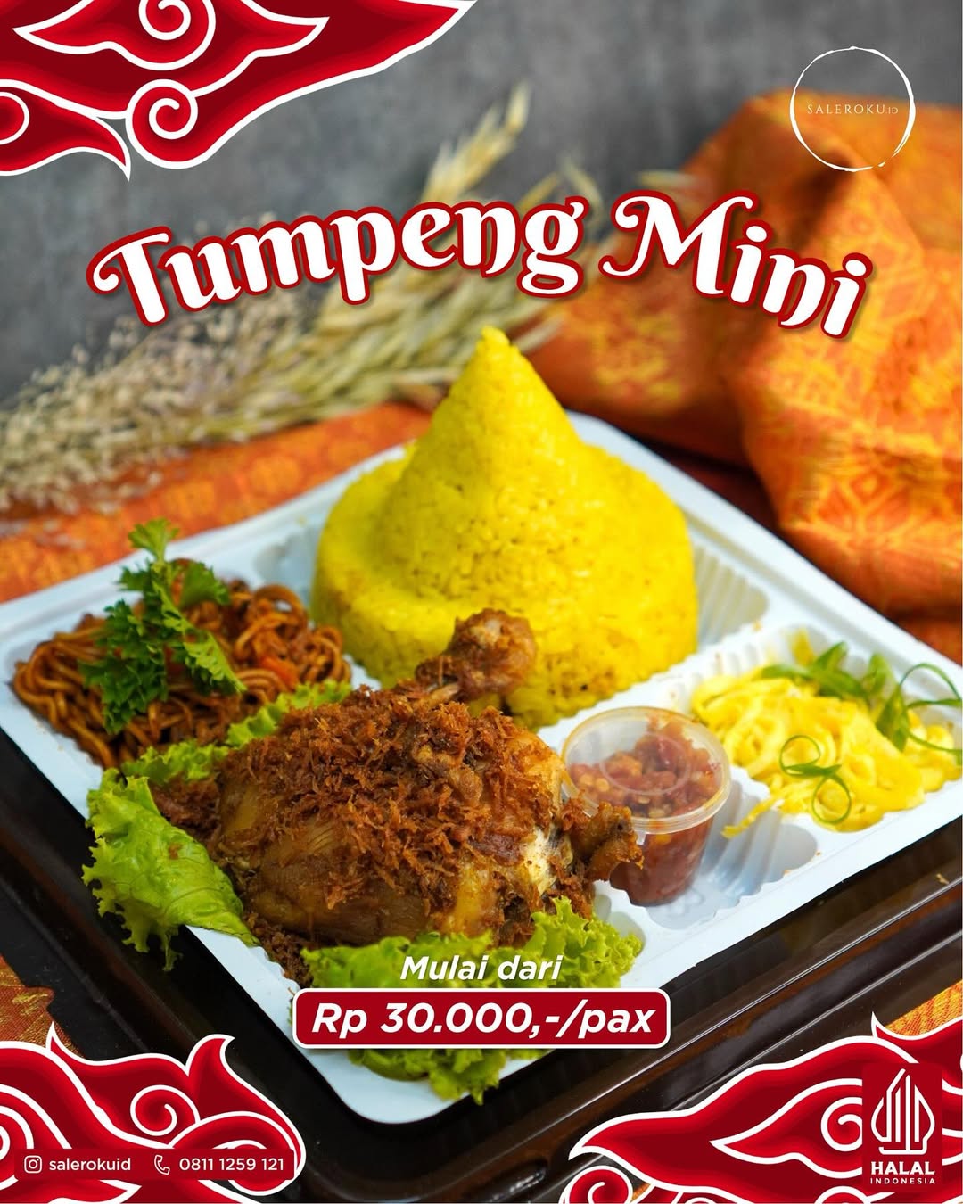 Tumpeng mini dari saleroku catering memiliki rasa enak, harga terjangkau dan menu variatif